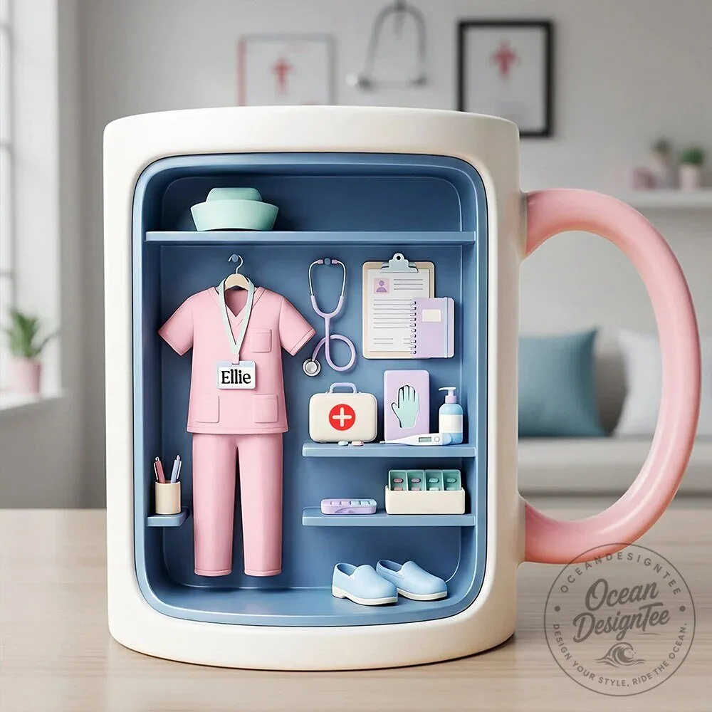 Personalized Nurse Uniform and Medical Tools Coffee Mug
