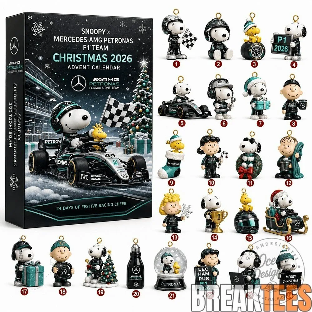 Snoopy Mercedes AMG Petronas Formula 1 Team Christmas 2026 Advent Calendar