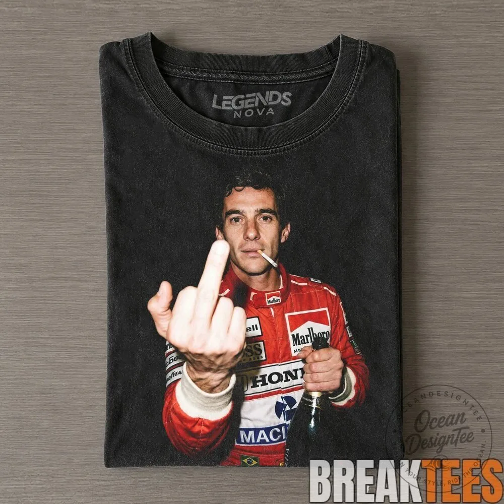 Ayrton Senna Formula One Racing Legend Smoking Vintage Style T-Shirt 8 Ayrton Senna Formula One Racing Legend Smoking Vintage Style T-Shirt