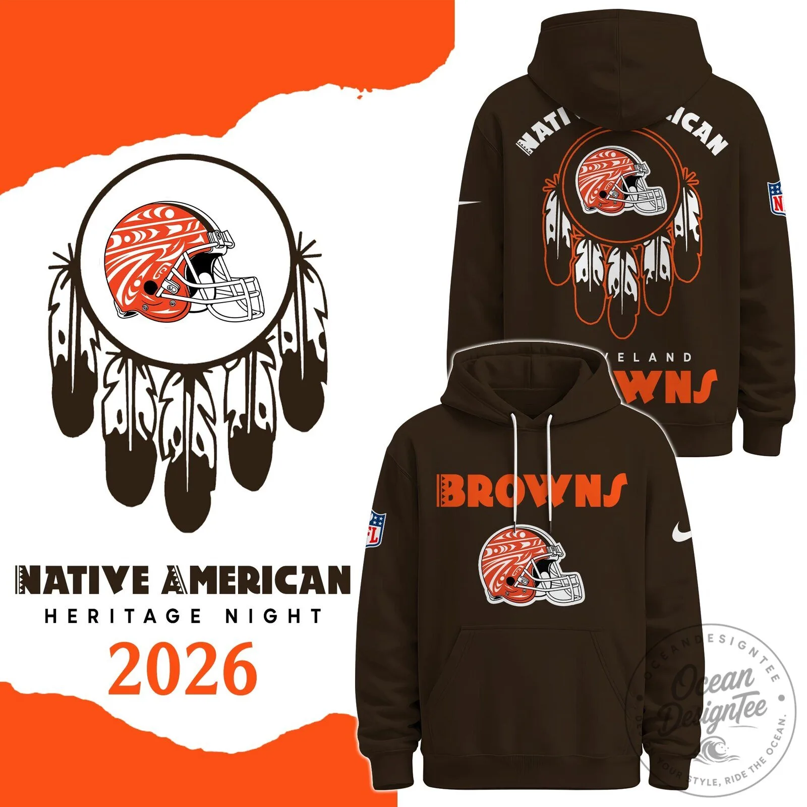 Cleveland Browns Native American Heritage Night 2026 Football Hoodie 2 Cleveland Browns Native American Heritage Night 2026 Football Hoodie