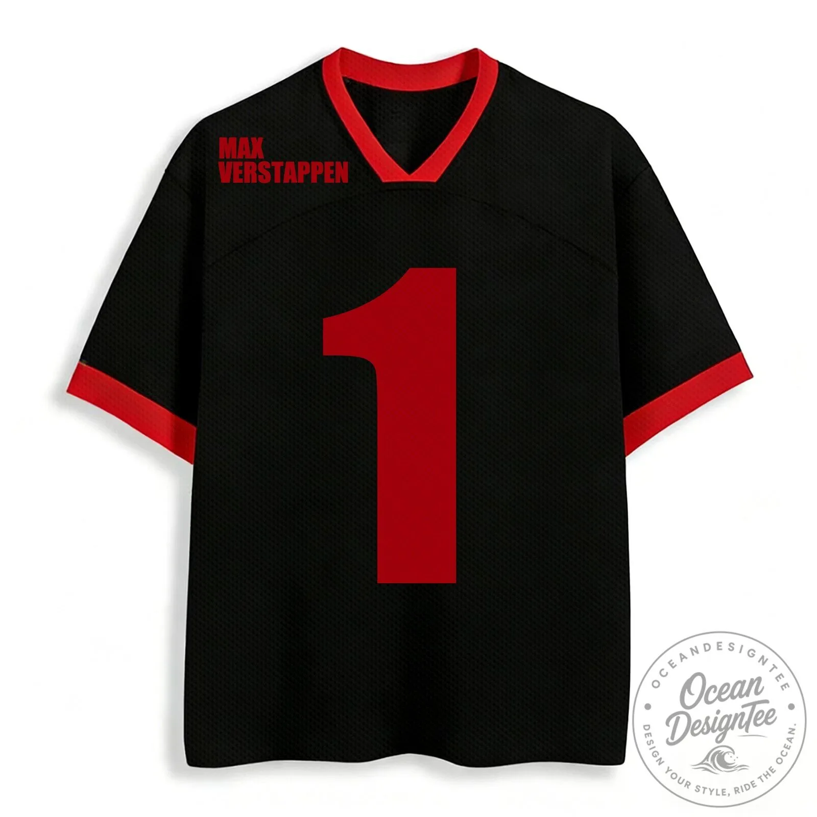 Max Verstappen Formula 1 Racing Number 1 Black Jersey