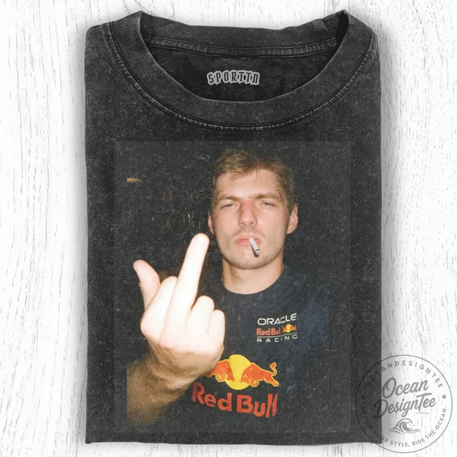 Max Verstappen F1 Red Bull Racing Middle Finger T-Shirt