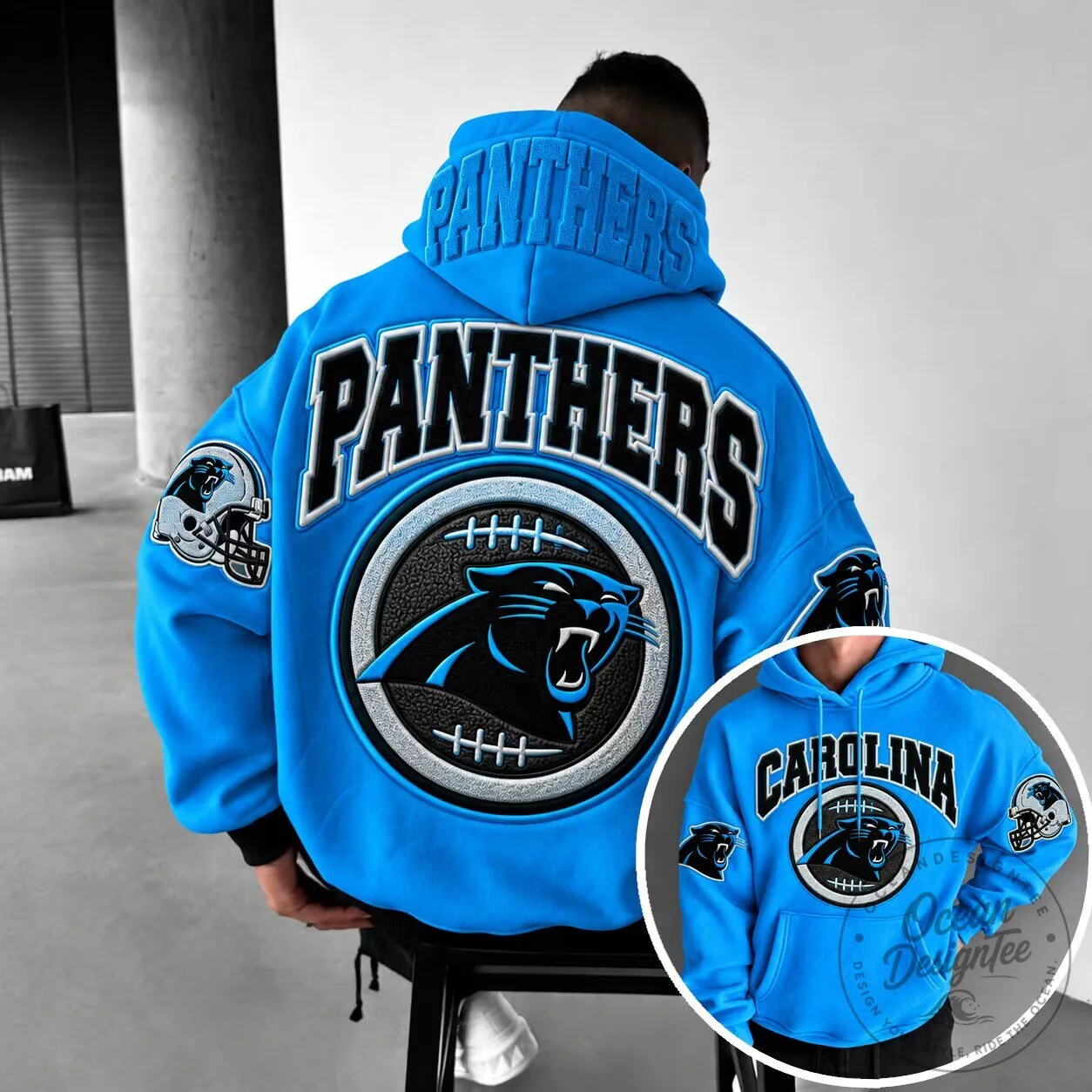 Carolina Panthers Football Team Logo Blue Hoodie for Men and Women