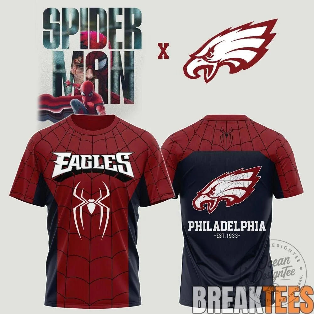 Philadelphia Eagles Spider-Man Marvel Comics Superhero Fan T-Shirt