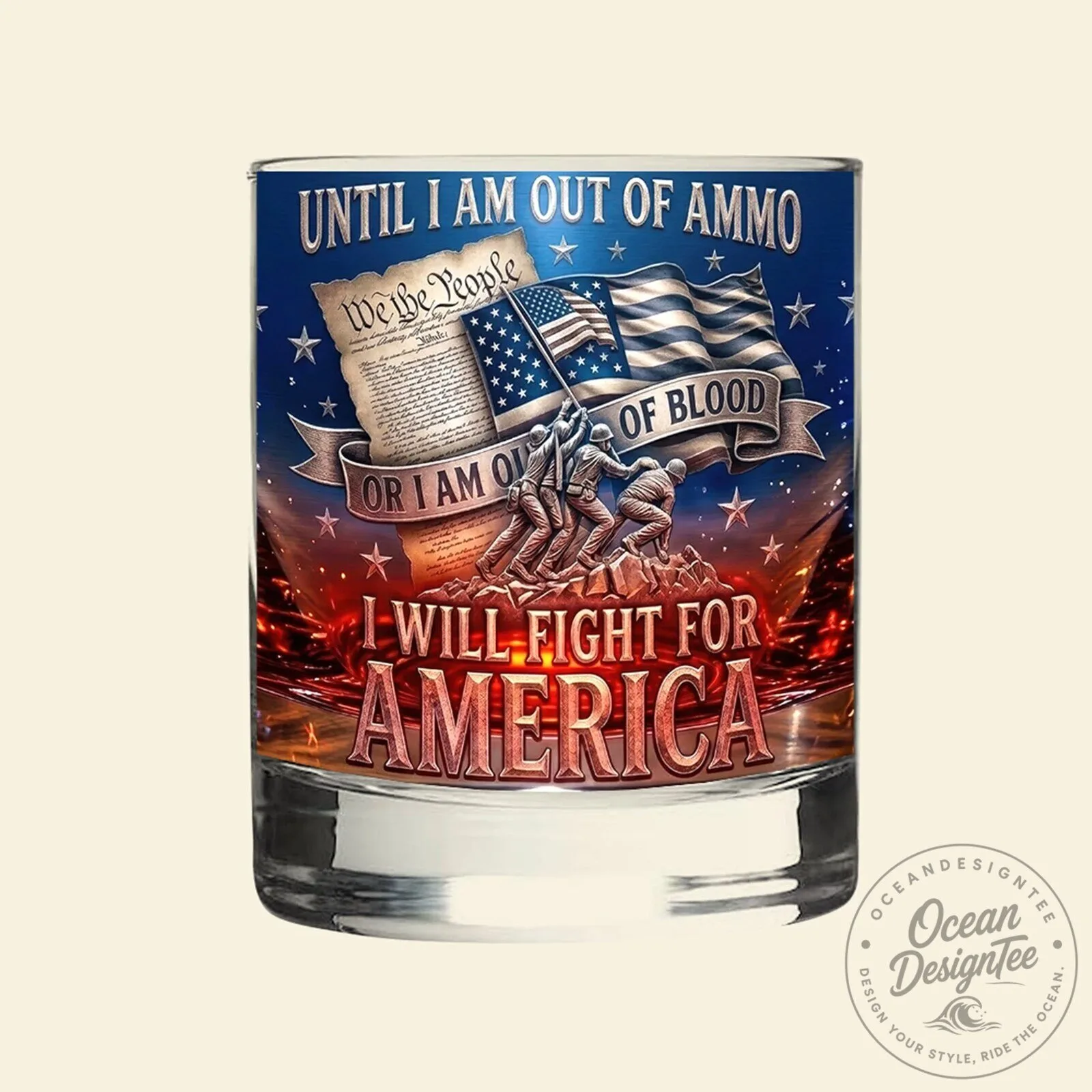 Patriotic American Flag We The People Until I Am Out Of Ammo Drinking Glass 12 Patriotic American Flag We The People Until I Am Out Of Ammo Drinking Glass
