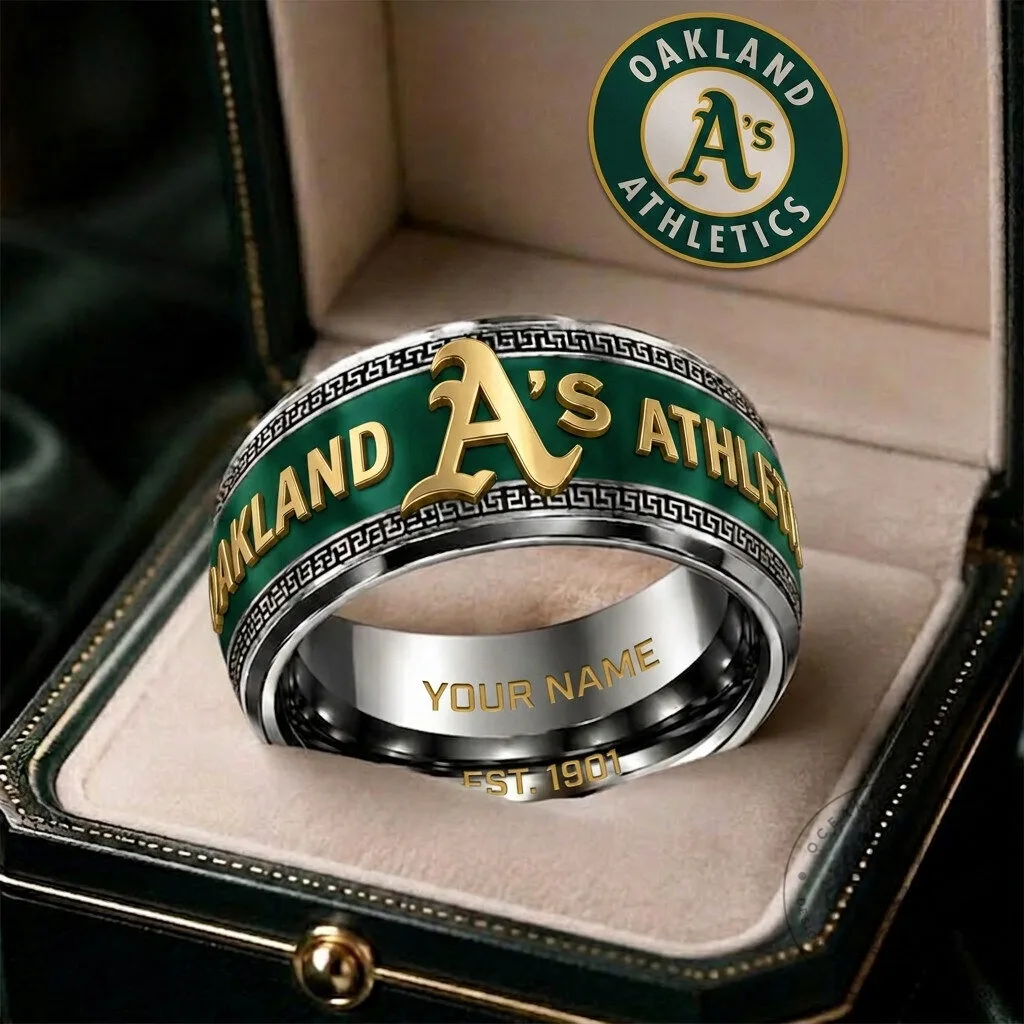 Oakland Athletics Baseball Team Personalized Ring Gift For Fans