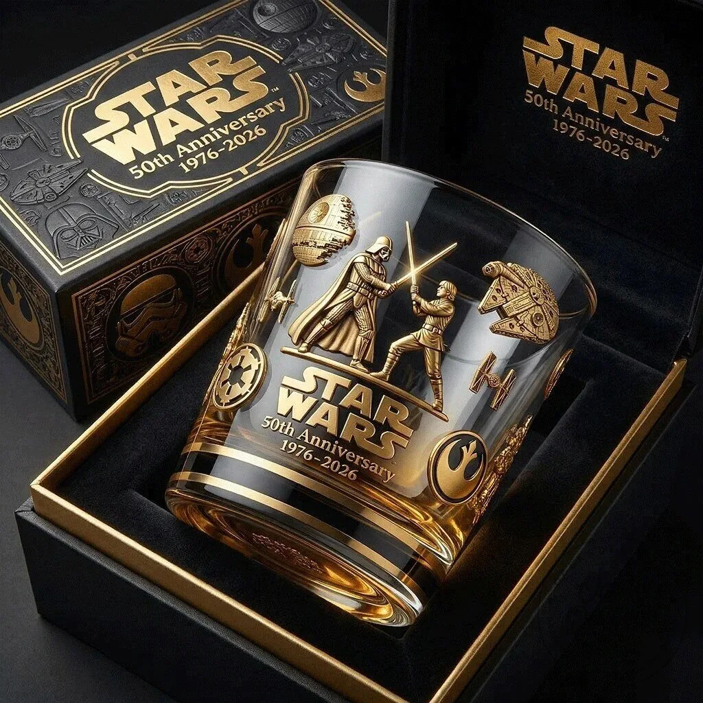 Darth Vader and Luke Skywalker Whiskey Glass for Star Wars 50th Anniversary