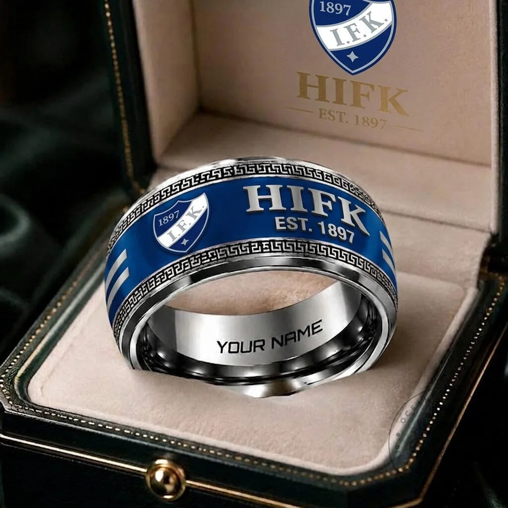 HIFK Helsinki Ice Hockey Club Custom Name Ring