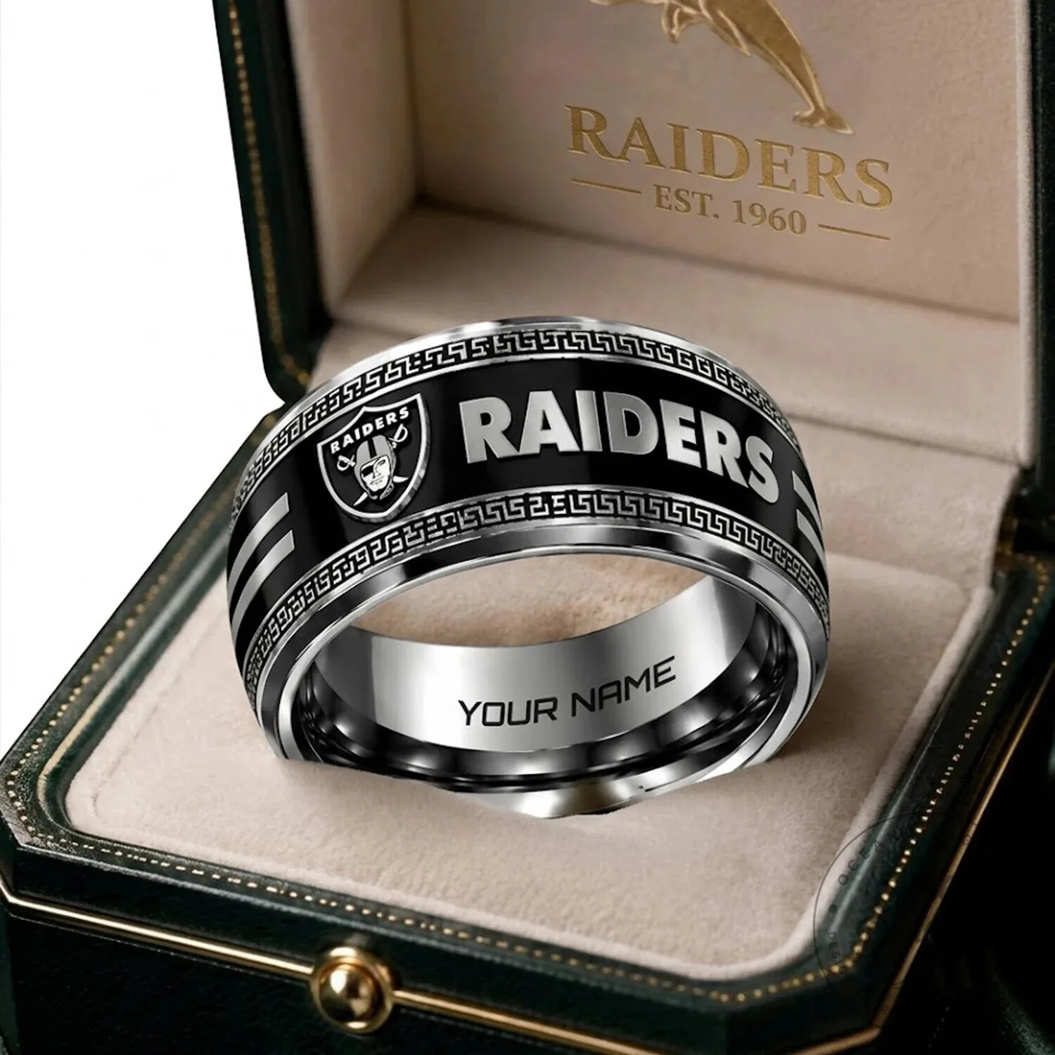 Las Vegas Raiders NFL Football Team Custom Engraved Ring
