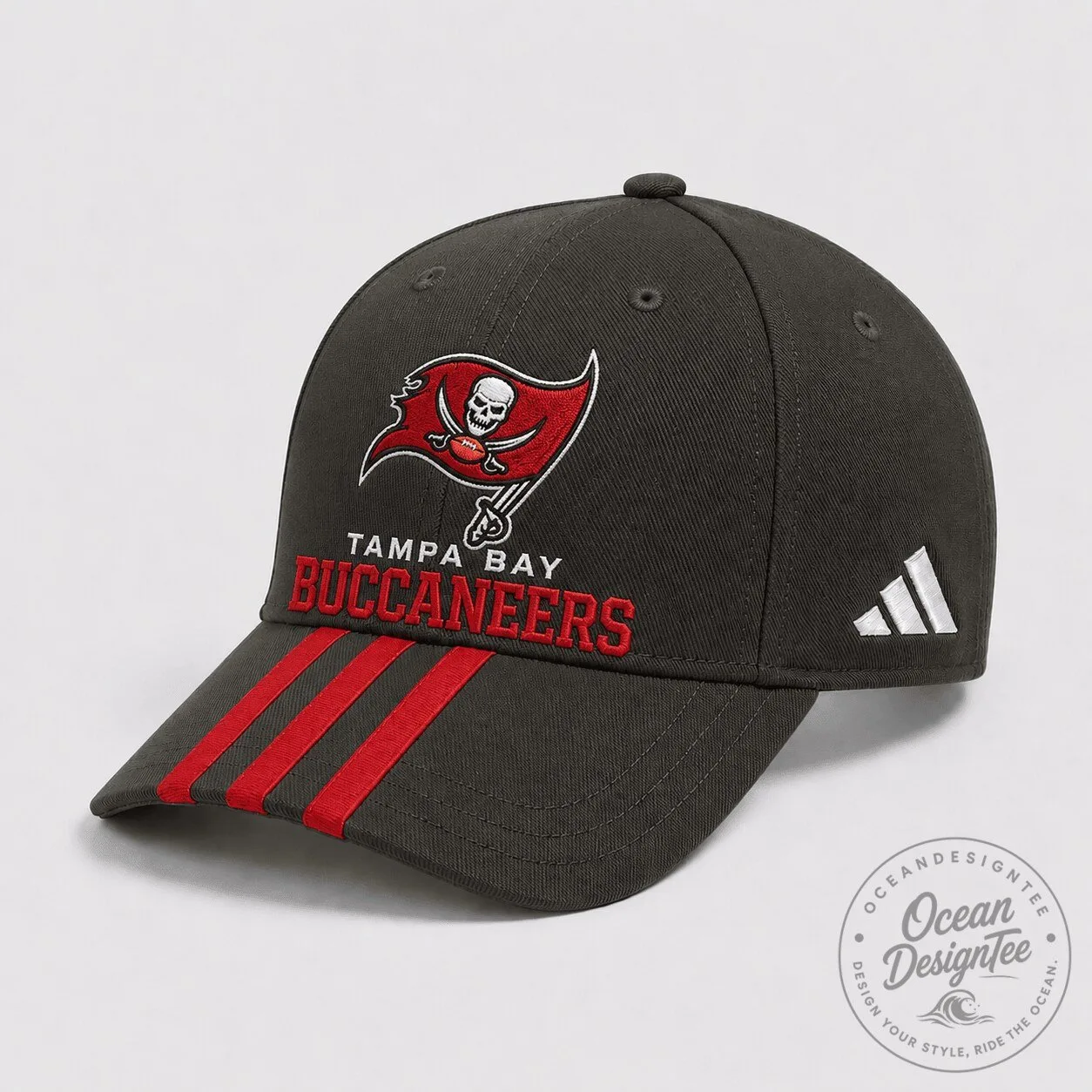 Tampa Bay Buccaneers Football Team Logo Embroidered Black Baseball Cap Hat