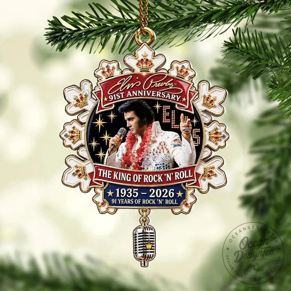 Elvis Presley 91st Anniversary The King of Rock and Roll Commemorative Ornament