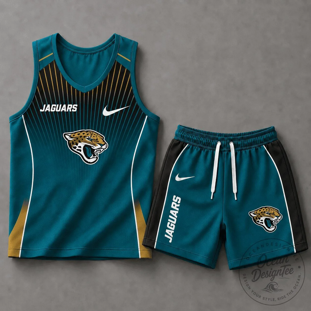 Jacksonville Jaguars Nike Velocity Stripe Tank Top and Shorts Set