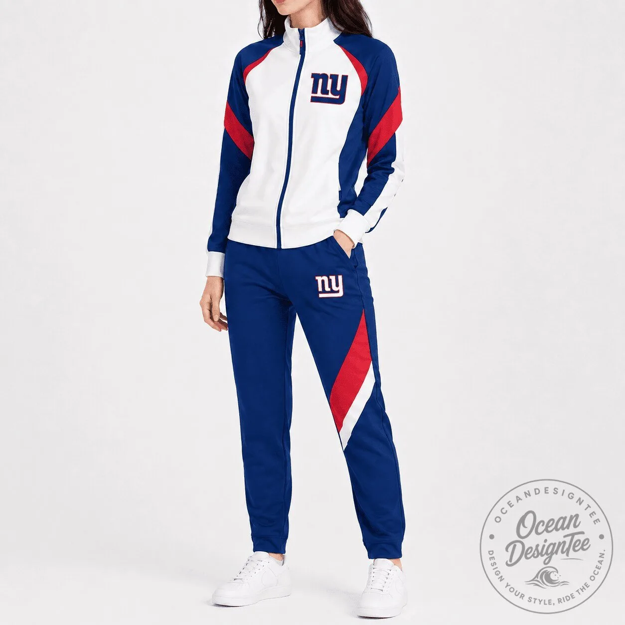 New York Giants NFL Football Team Sporty Tracksuit Jacket and Pants Set