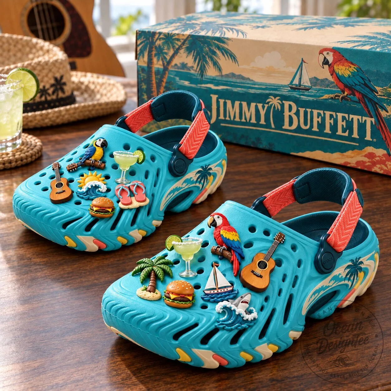 Jimmy Buffett Tropical Paradise Beach Clogs for Men and Women