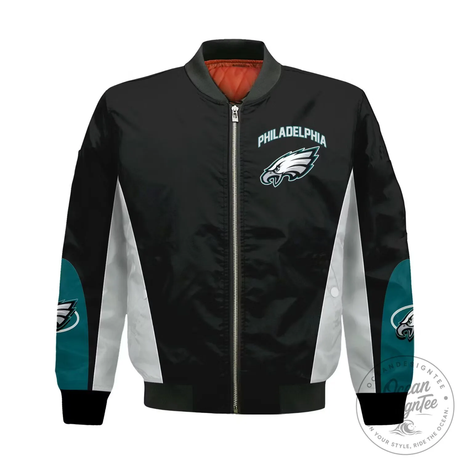 Philadelphia Football Eagles Team Bomber Jacket with Logo and Colors