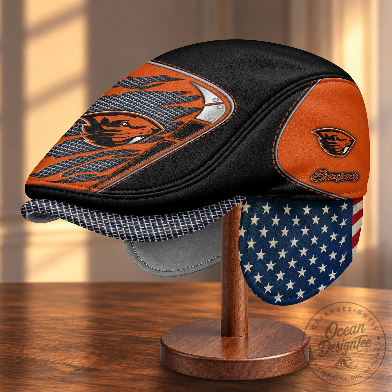Oregon State Beavers NCAA Flat Cap with Foldable Ear Flaps