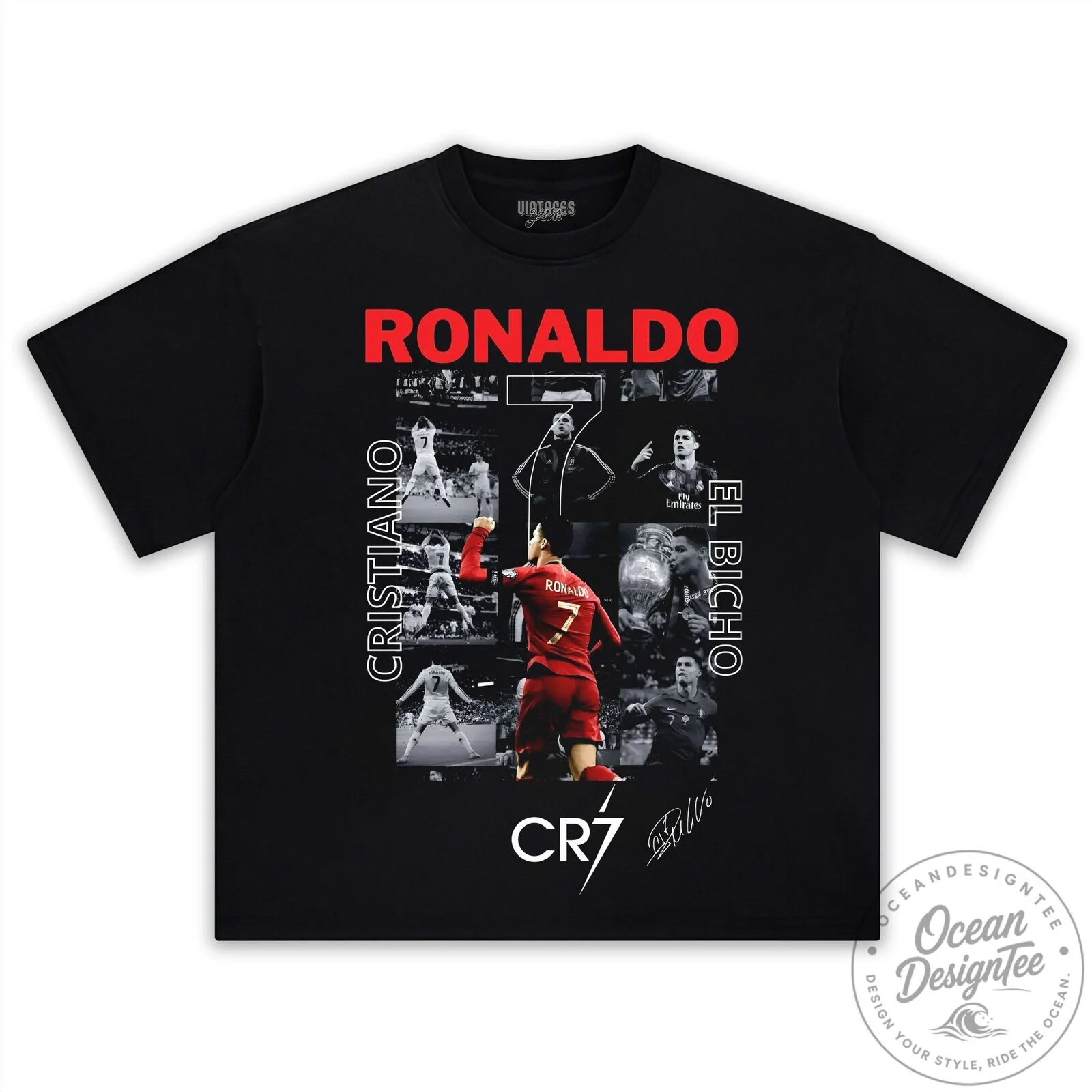 Cristiano Ronaldo Football Legend Collage Graphic T-Shirt 1 Cristiano Ronaldo Football Legend Collage Graphic T-Shirt