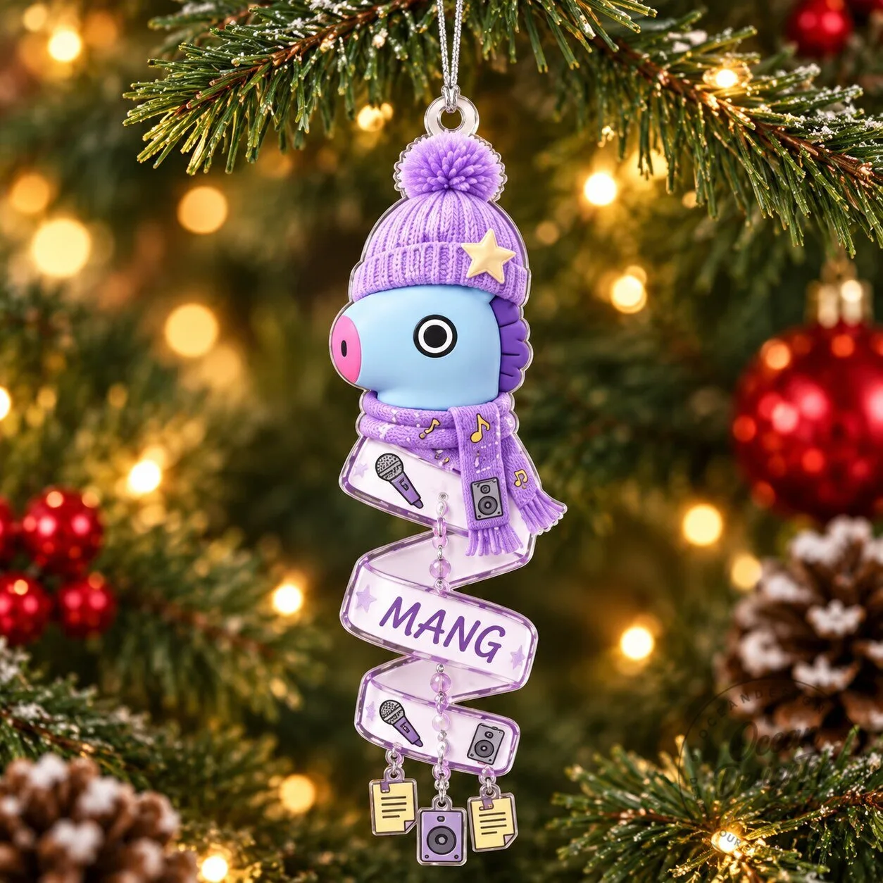 MANG BT21 Winter Music Christmas Ornament