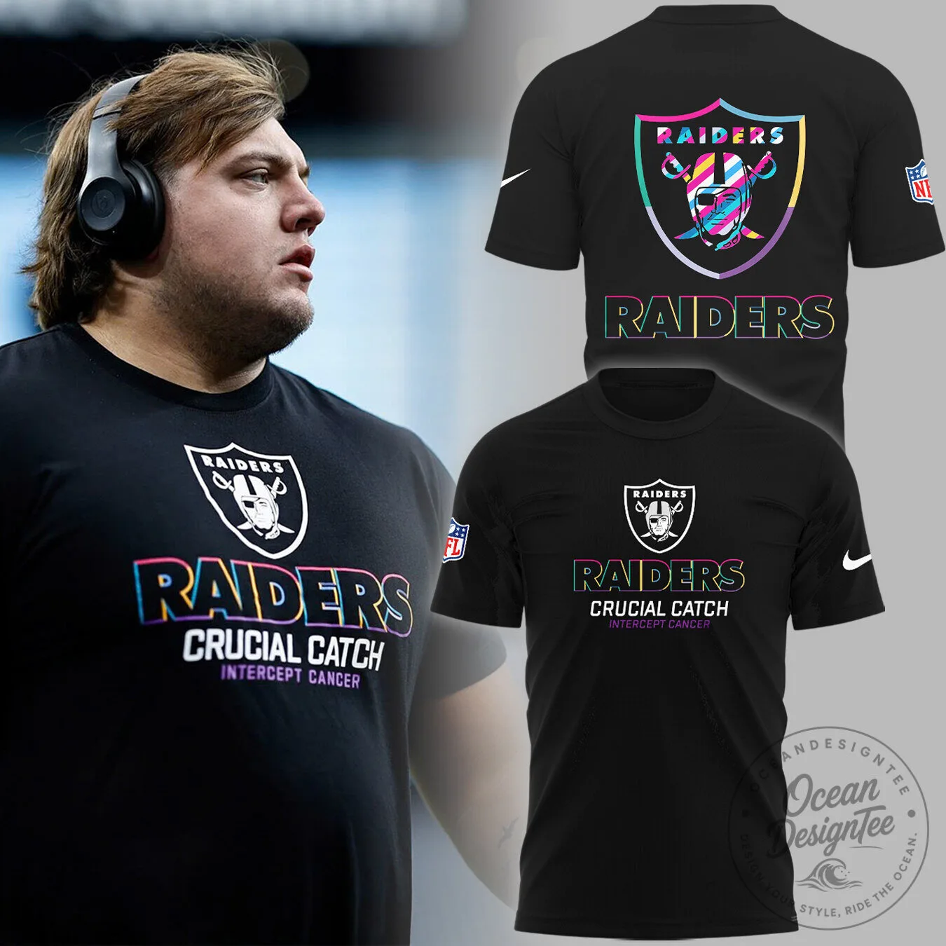 Las Vegas Raiders NFL Crucial Catch Intercept Cancer t-shirt