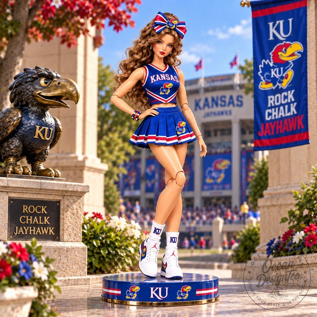 Kansas Jayhawks University Rock Chalk Jayhawk Collectible Doll