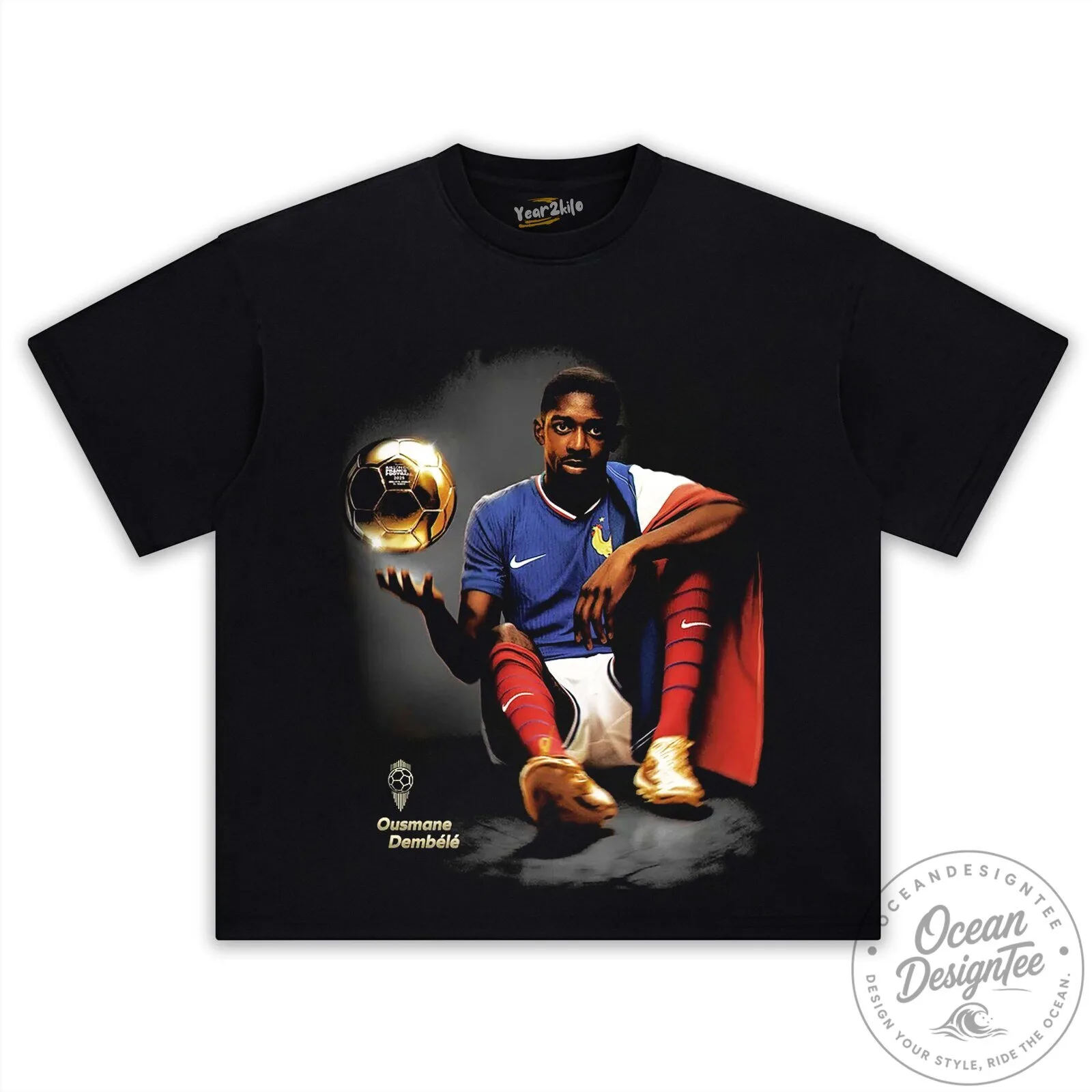 Ousmane Dembélé 2025 Ballon d'Or Football Player Graphic T-Shirt