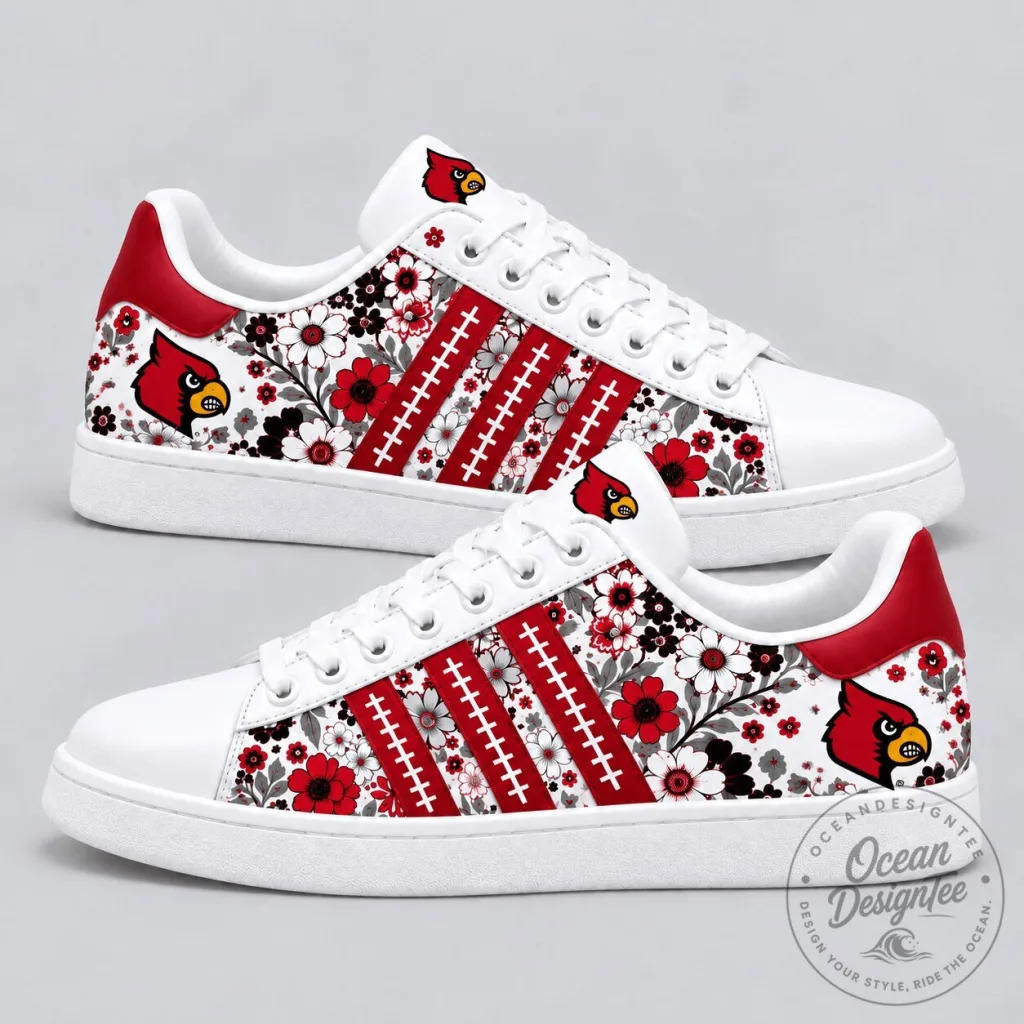 Louisville Cardinals Floral NCAA Team Spirit Superstar Shoes Louisville Cardinals Floral NCAA Team Spirit Superstar Shoes