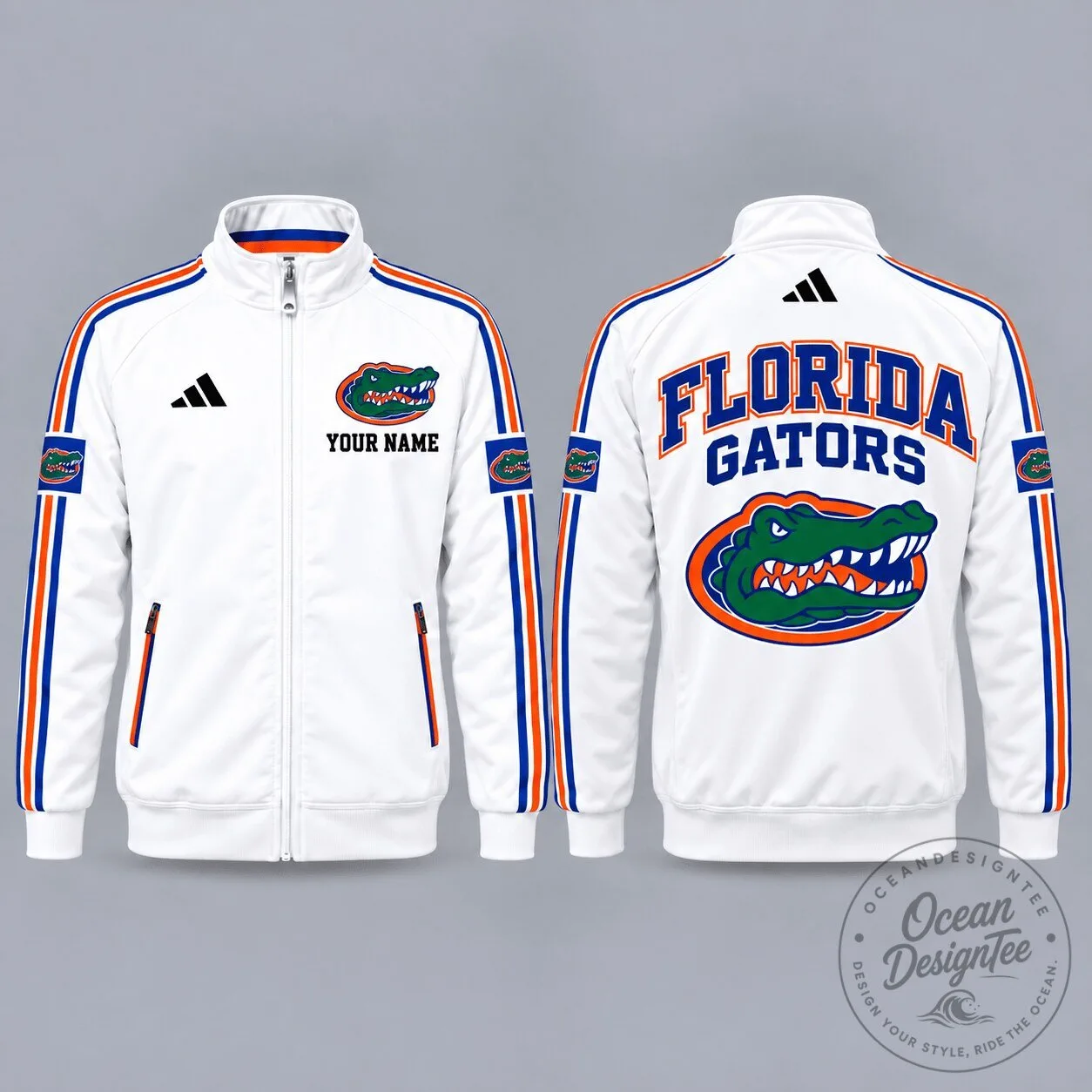 Florida Gators Personalized Full-Zip Track Jacket - NCAA College Football Apparel