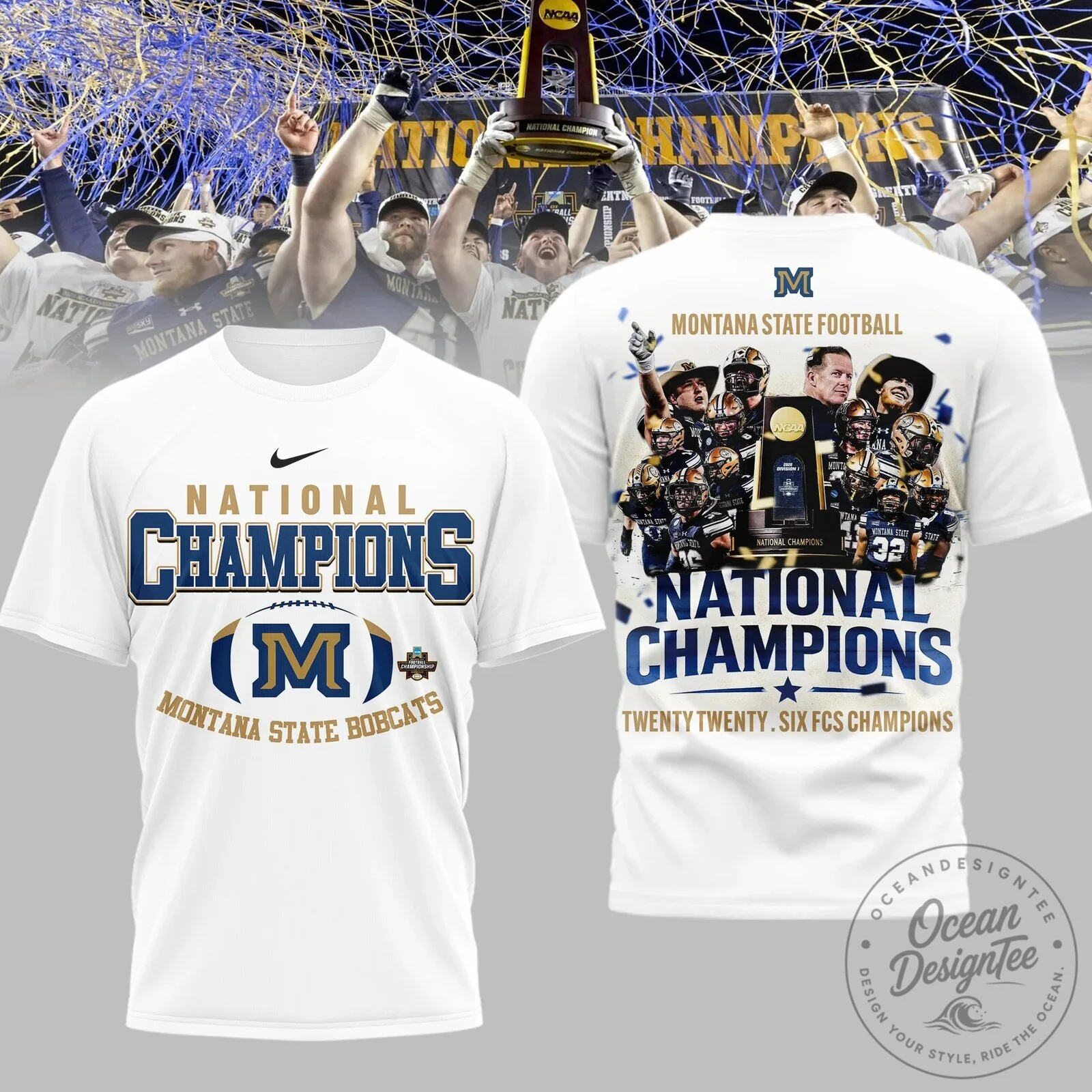 Montana State Bobcats Football National Champions T-Shirt