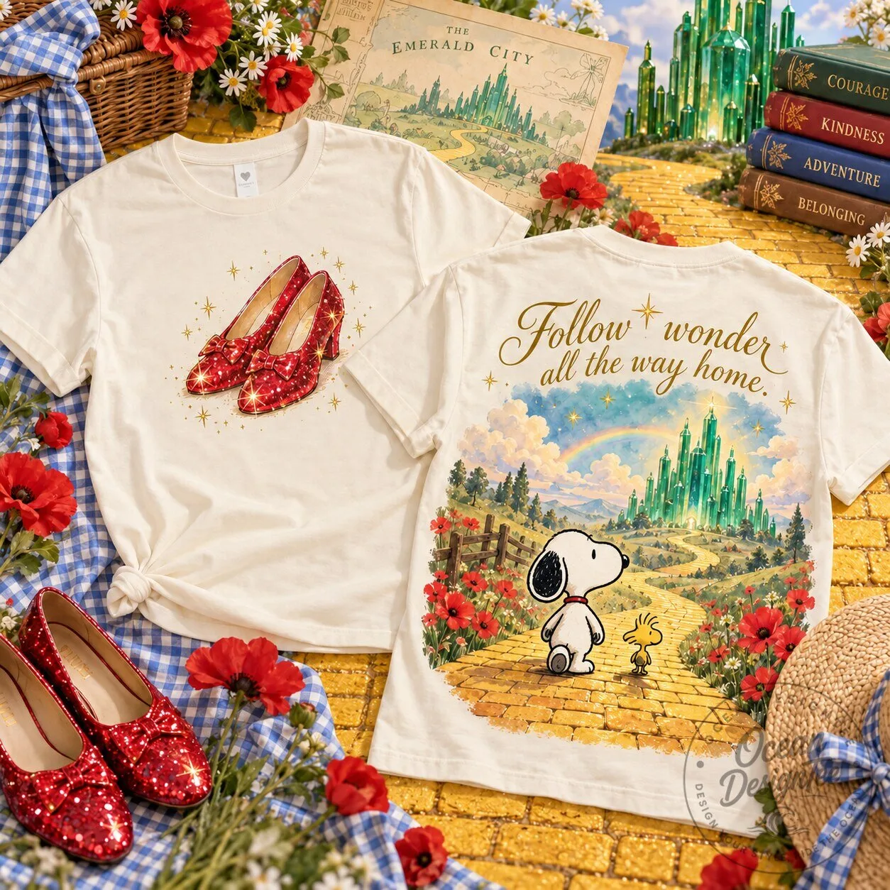Snoopy Wizard Of Oz Follow The Wonder All The Way Home T-Shirt 5 Snoopy Wizard Of Oz Follow The Wonder All The Way Home T-Shirt