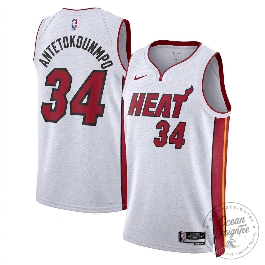 White Basketball Jersey of Giannis Antetokounmpo for Miami Heat