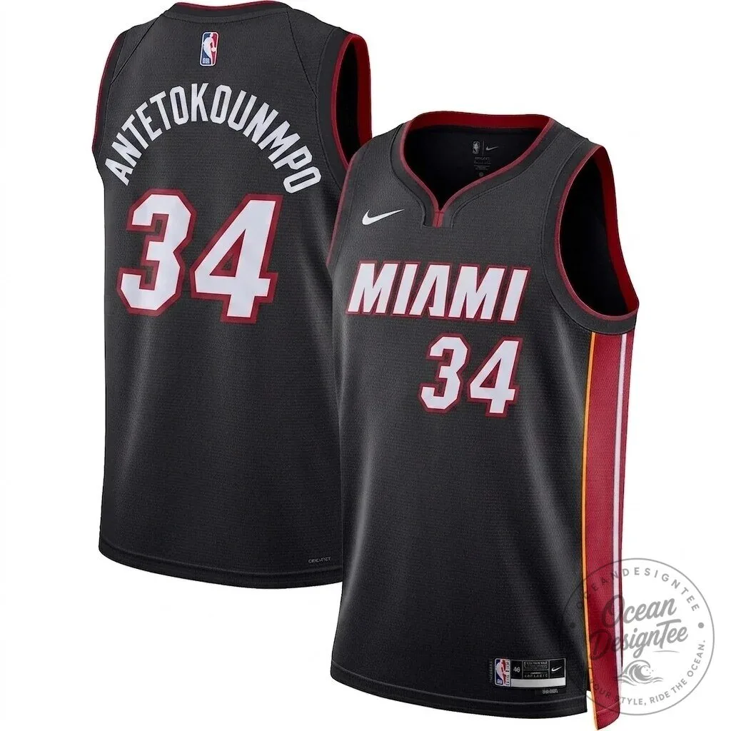 White Basketball Jersey of Giannis Antetokounmpo for Miami Heat 9 White Basketball Jersey of Giannis Antetokounmpo for Miami Heat