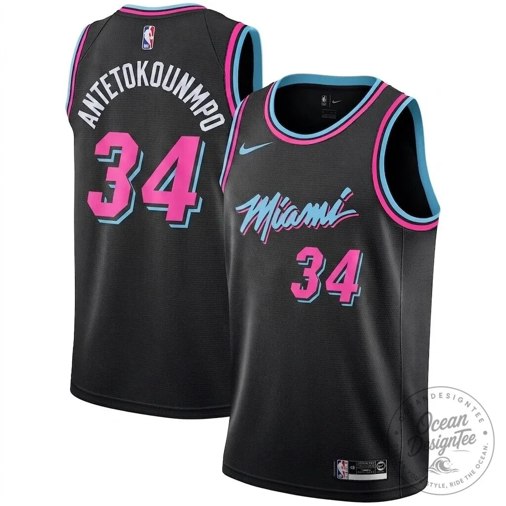 White Basketball Jersey of Giannis Antetokounmpo for Miami Heat 11 White Basketball Jersey of Giannis Antetokounmpo for Miami Heat