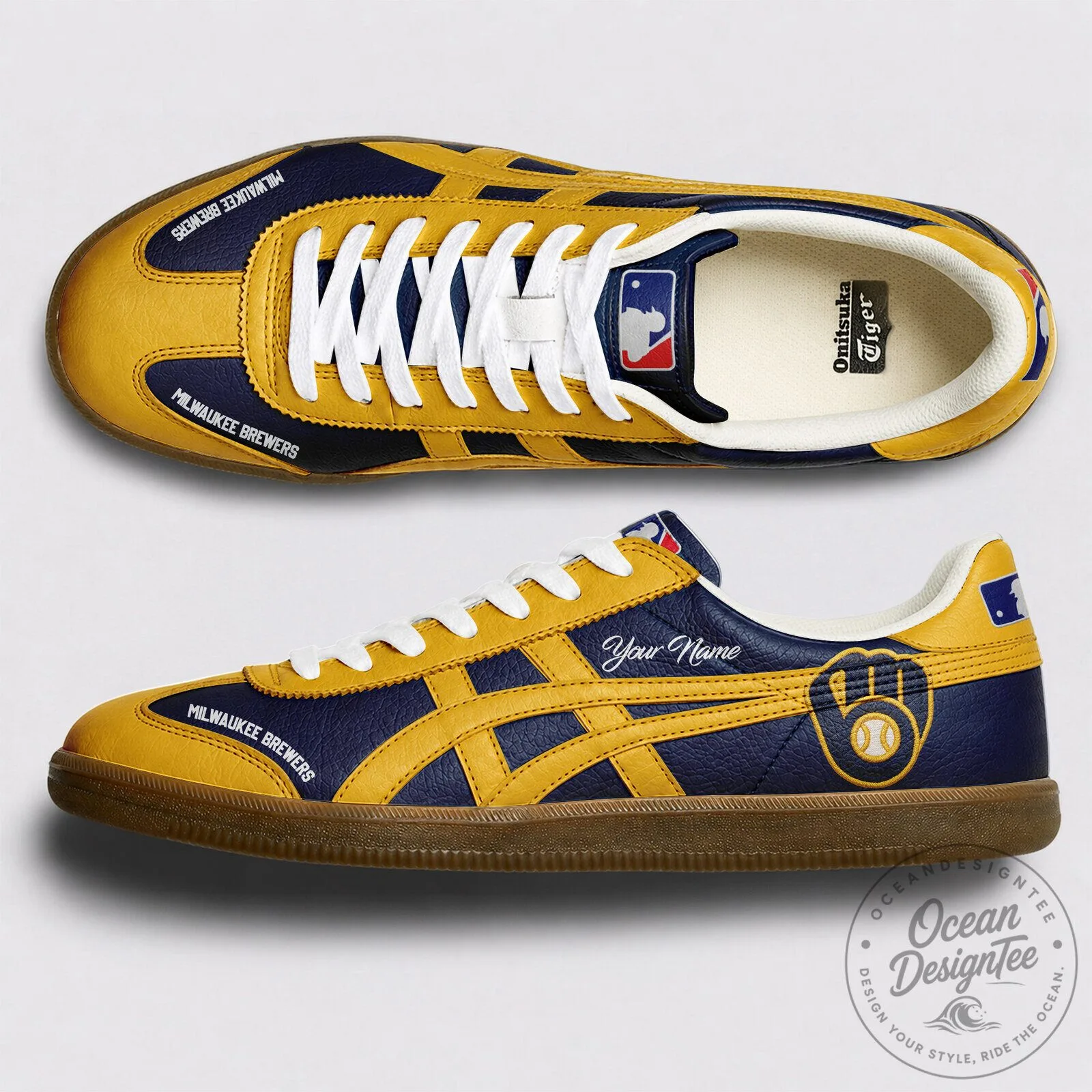 Milwaukee Brewers Baseball Team Sneakers Custom Name Shoes