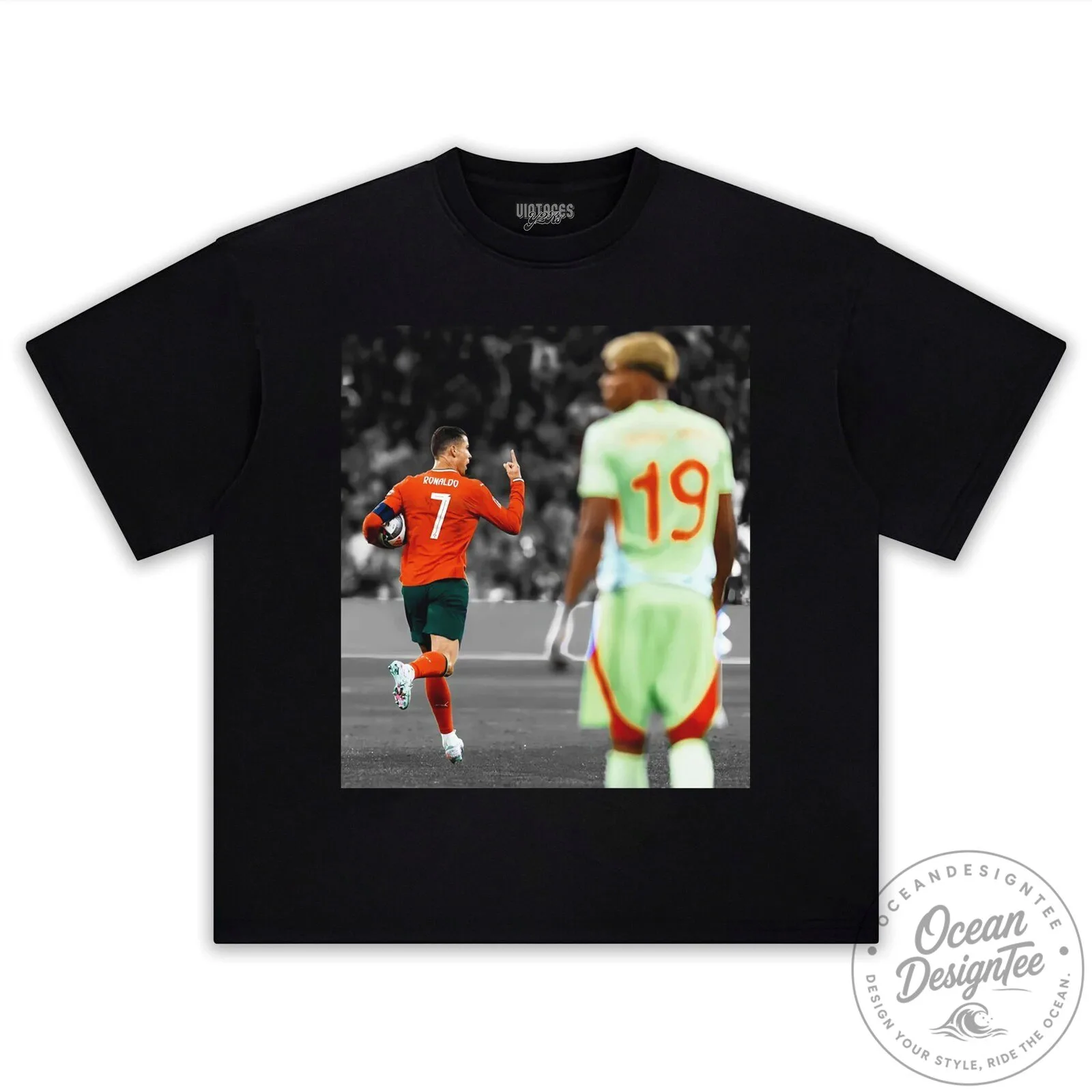 Lamine Yamal and Cristiano Ronaldo Football Player Graphic T-Shirt