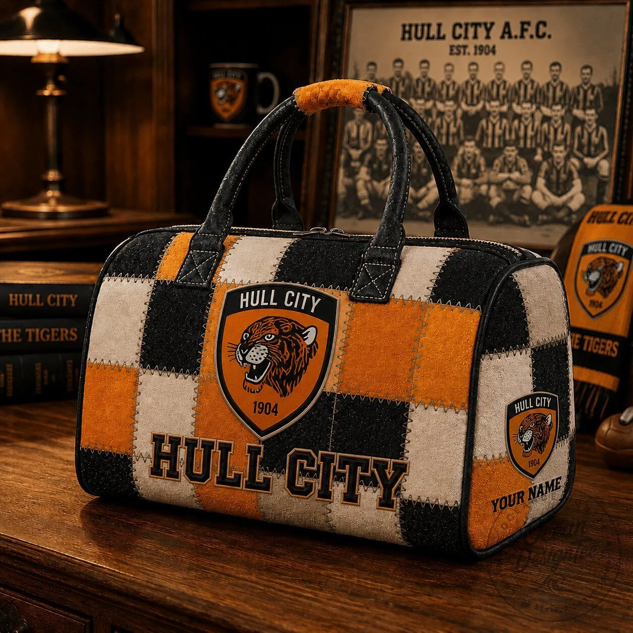 Hull City Association Football Club Quilted Duffel Bag Custom Name