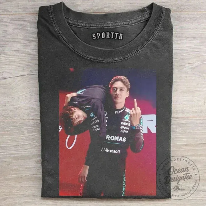 George Russell and Kimi Antonelli Funny Formula 1 Racing T-Shirt