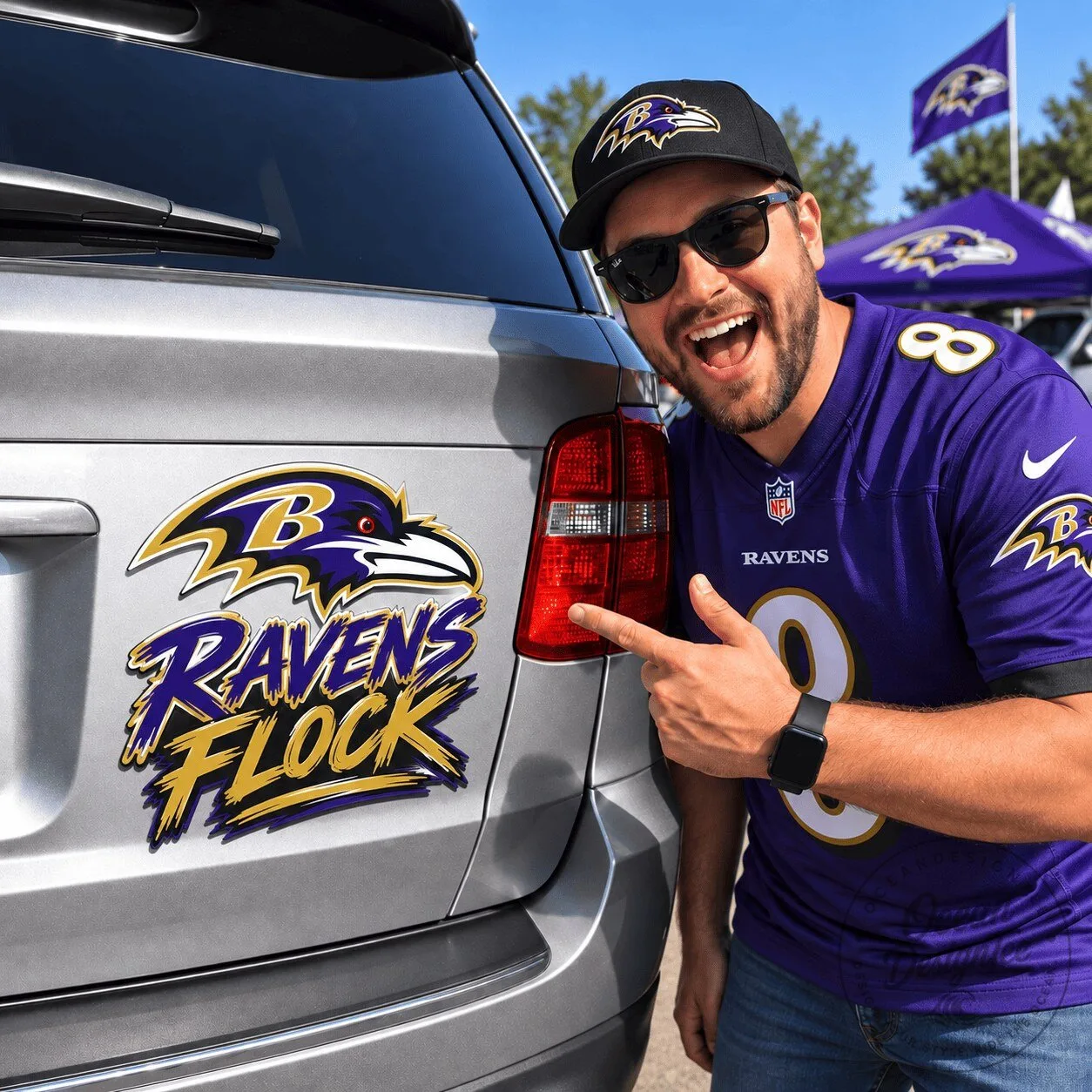Baltimore Ravens Flock NFL Football Team Logo Car Decal Sticker