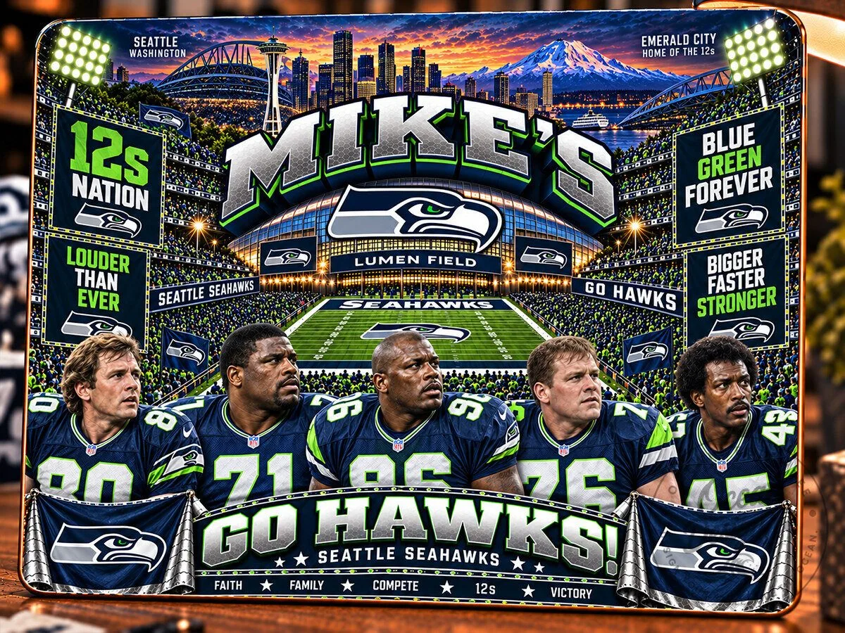 Seattle Seahawks Mike's Stadium Tribute Wooden Wall Art Sign