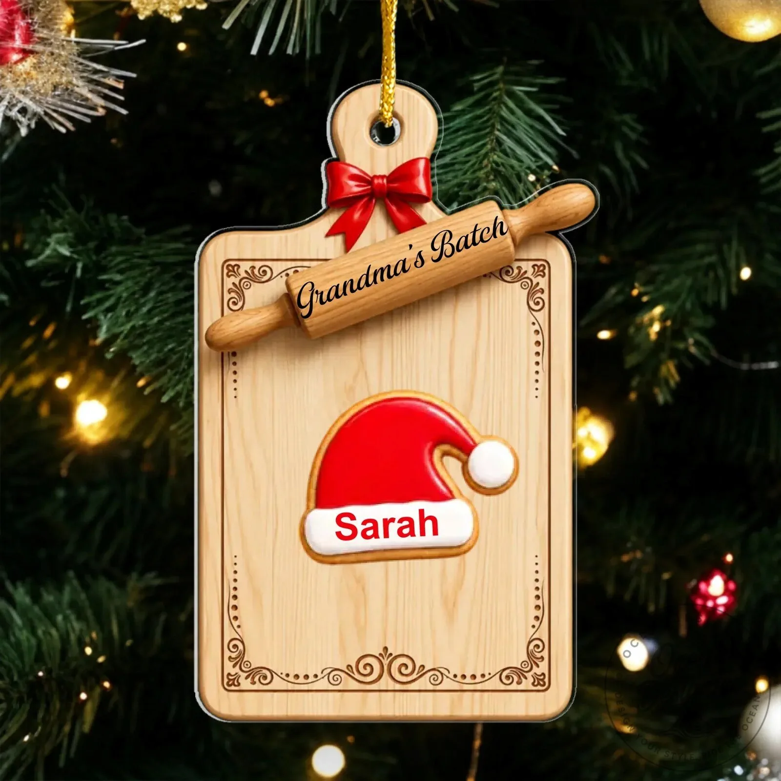 Personalized Christmas Cookie Cutting Board Ornament for Grandma's Batch