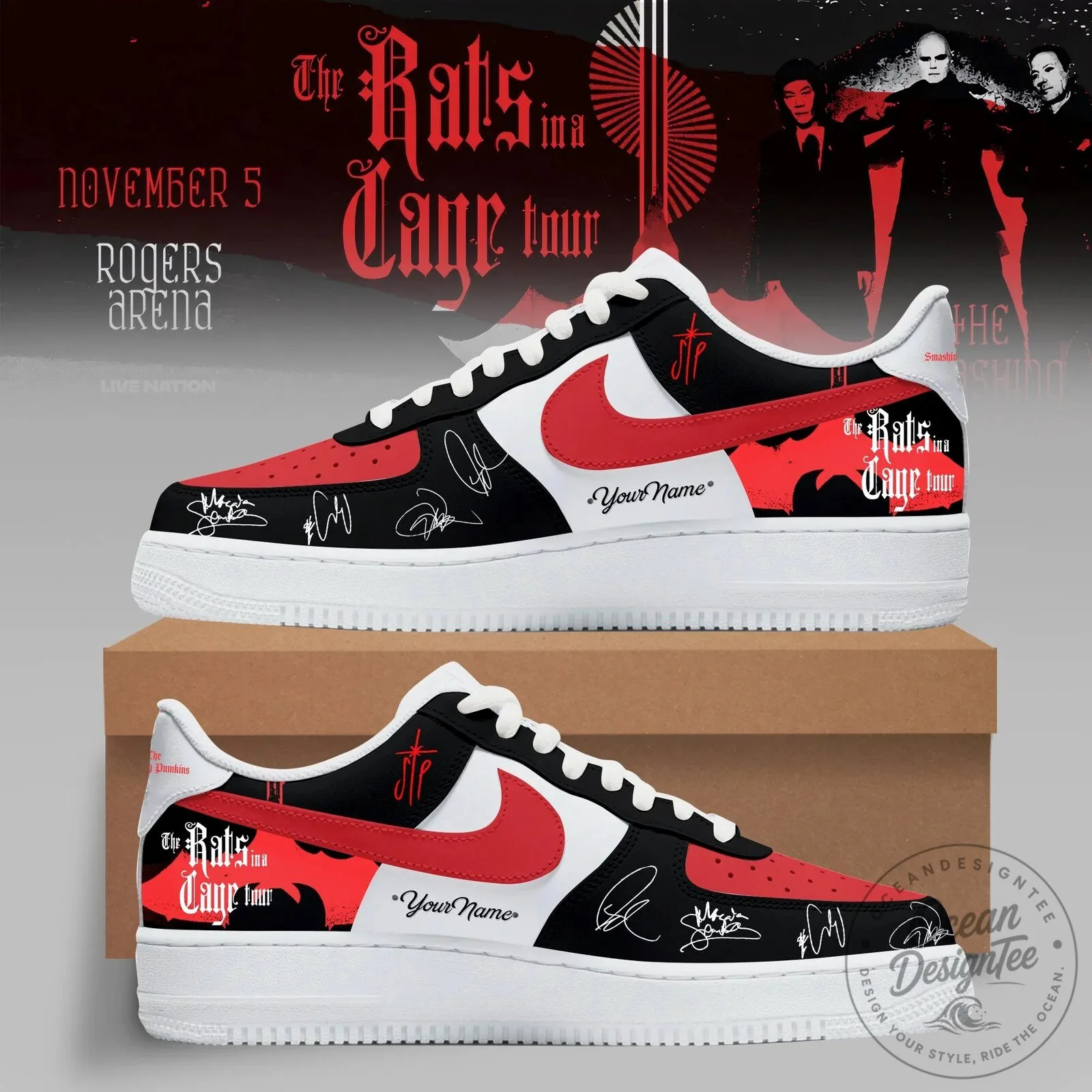 The Smashing Pumpkins The Rats in a Cage Tour Custom Shoes