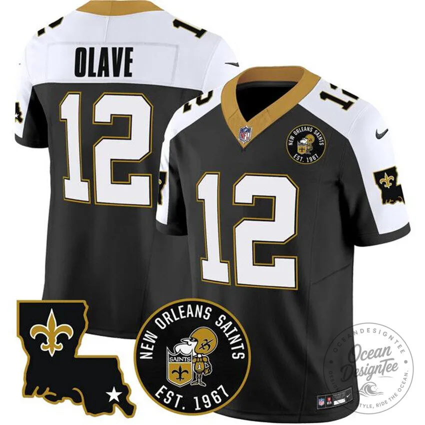 Chris Olave New Orleans Saints Black Vapor Stitched Football Jersey