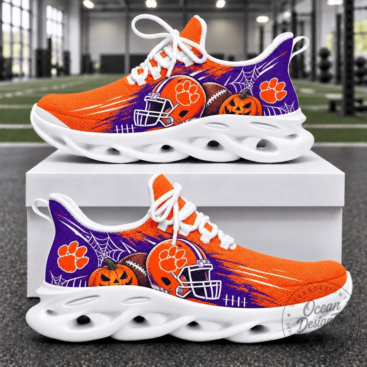 Clemson Tigers Halloween Football Team Fan Chunky Sneakers Shoes