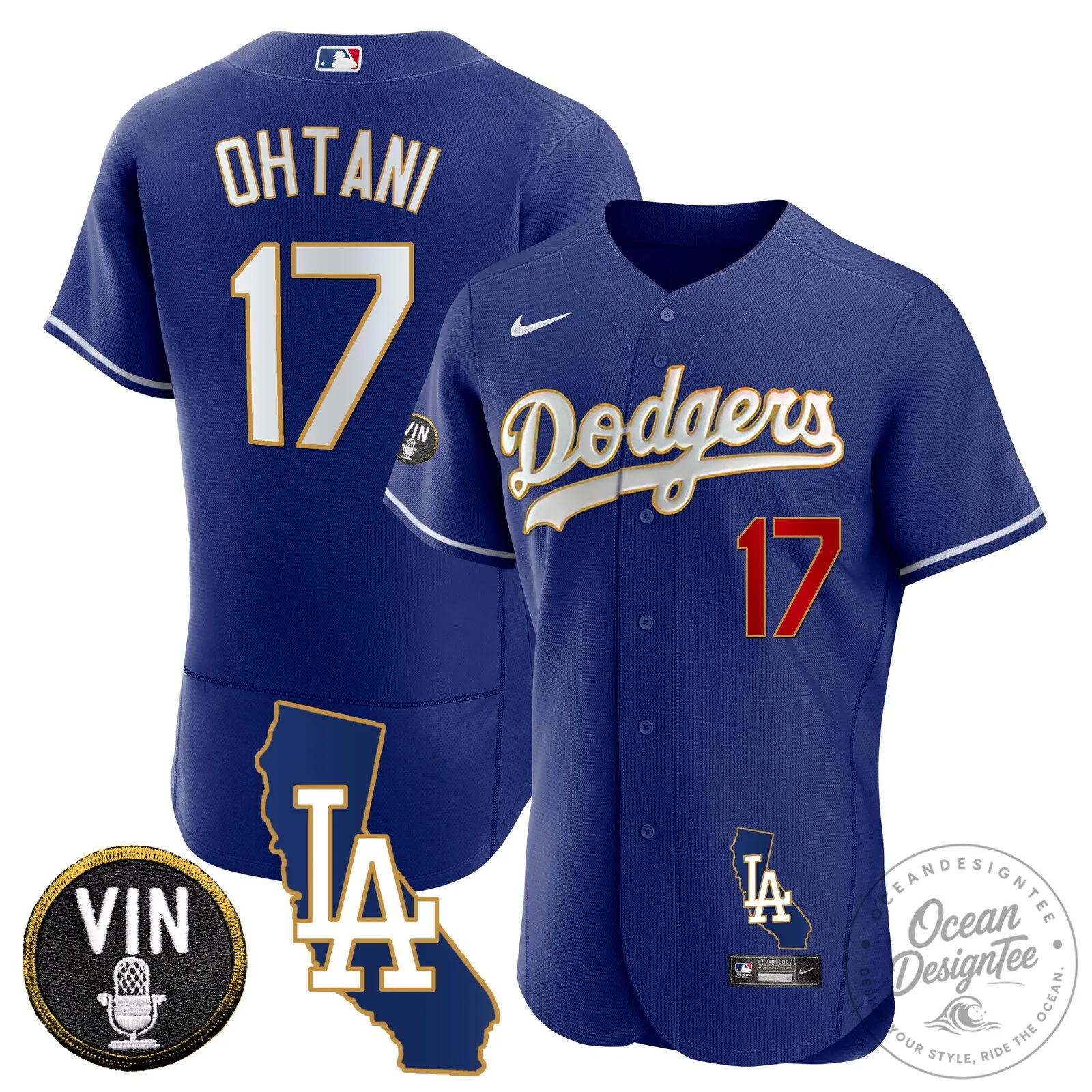Los Angeles Dodgers Shohei Ohtani Baseball Jersey with California Patch
