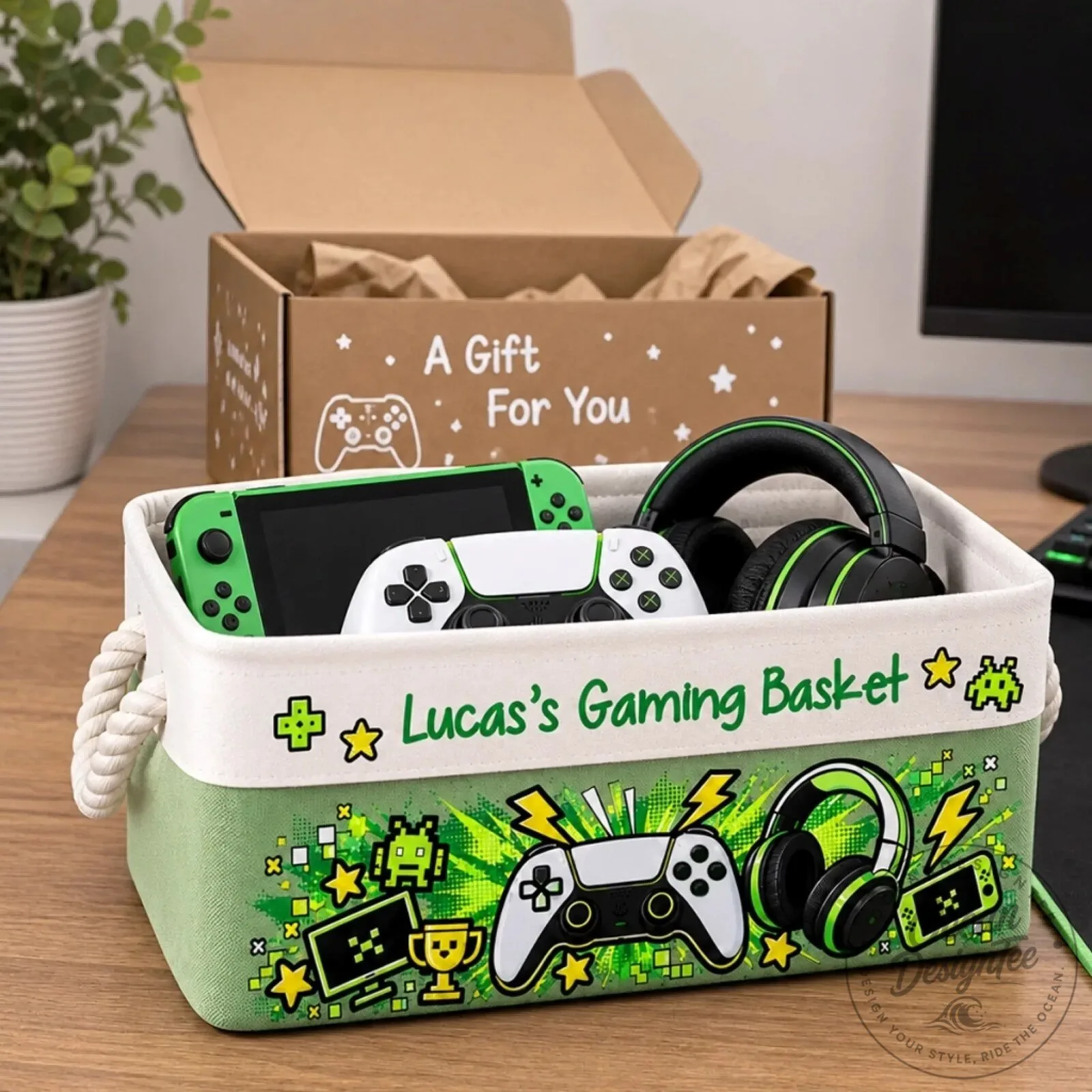Personalized Gaming Storage Basket for Kids and Teens 11 Personalized Gaming Storage Basket for Kids and Teens