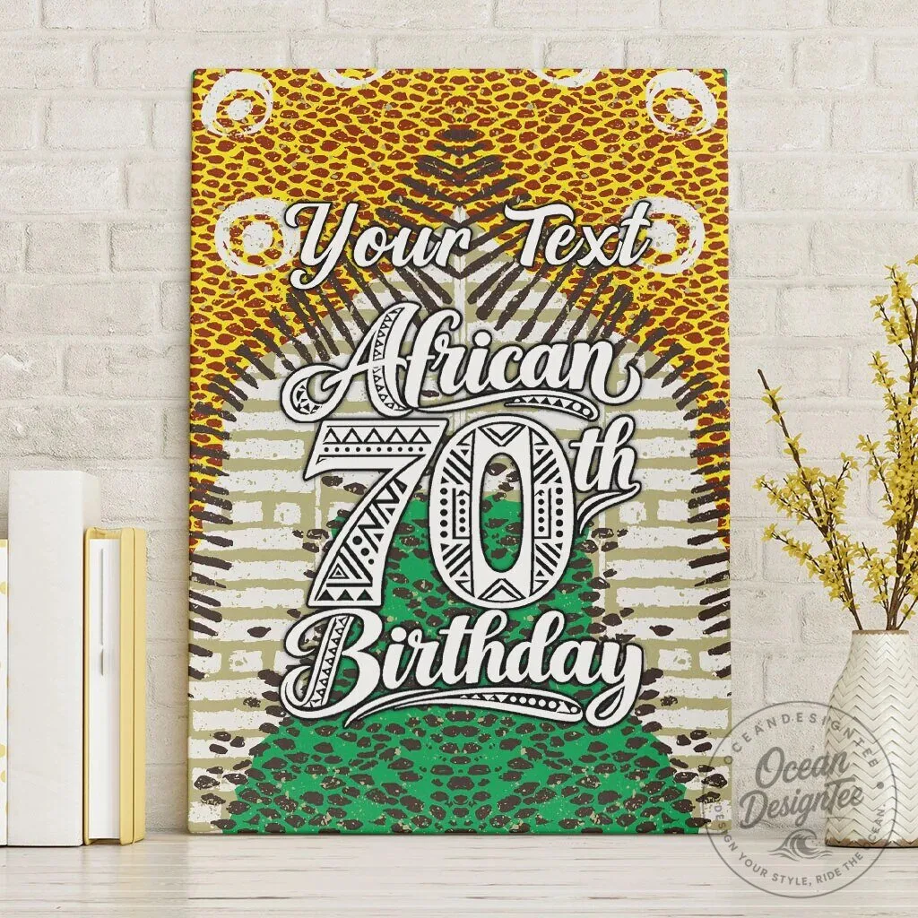Personalized African 70th Birthday Tribal Animal Print Canvas Wall Art 1 Personalized African 70th Birthday Tribal Animal Print Canvas Wall Art