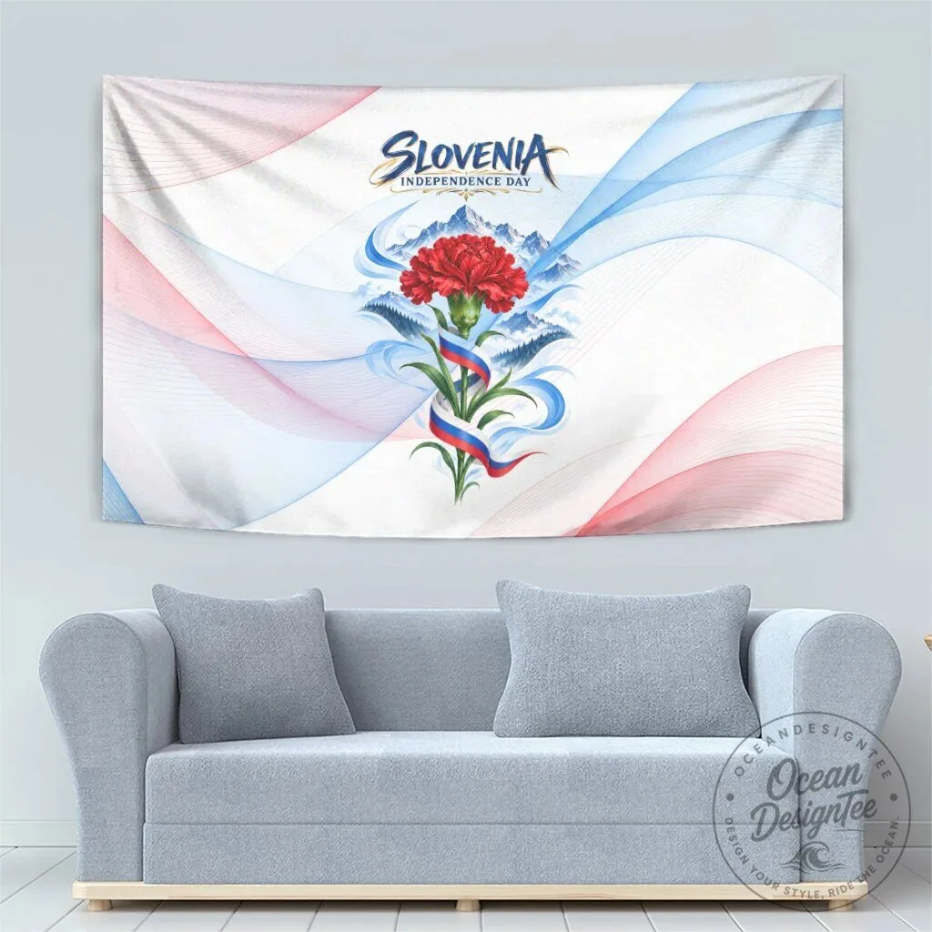 Slovenia Independence Day Red Carnation Flower Mount Triglav Flag Patriotic Wall Art Tapestry 13 Slovenia Independence Day Red Carnation Flower Mount Triglav Flag Patriotic Wall Art Tapestry