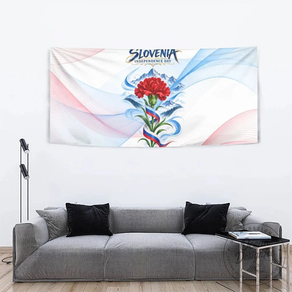 Slovenia Independence Day Red Carnation Flower Mount Triglav Flag Patriotic Wall Art Tapestry 14 Slovenia Independence Day Red Carnation Flower Mount Triglav Flag Patriotic Wall Art Tapestry