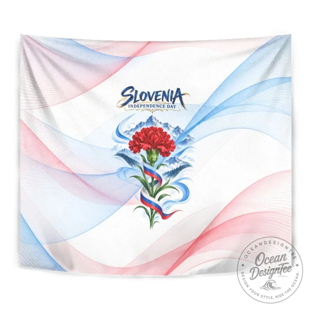 Slovenia Independence Day Red Carnation Flower Mount Triglav Flag Patriotic Wall Art Tapestry 15 Slovenia Independence Day Red Carnation Flower Mount Triglav Flag Patriotic Wall Art Tapestry