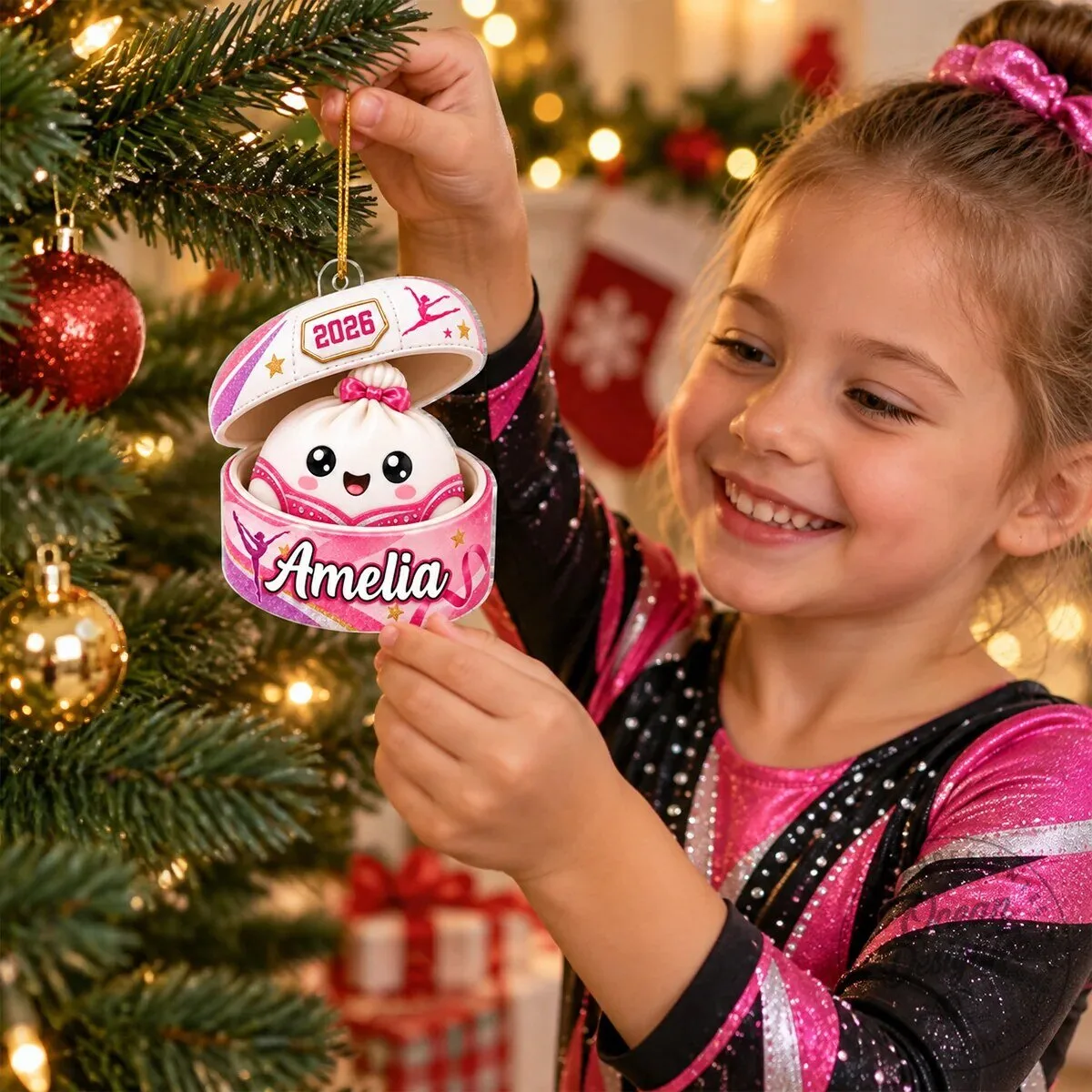 Personalized Gymnastics Dumpling Ornament - Custom Name Christmas Tree Decoration 23 Personalized Gymnastics Dumpling Ornament - Custom Name Christmas Tree Decoration