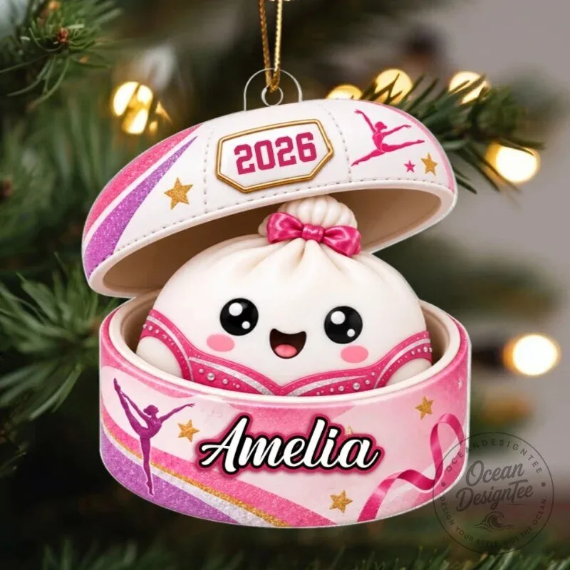 Personalized Gymnastics Dumpling Ornament - Custom Name Christmas Tree Decoration 25 Personalized Gymnastics Dumpling Ornament - Custom Name Christmas Tree Decoration